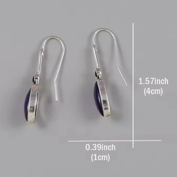 NEW Elegant Silver and Purple Drop Earrings - Picture 5 of 5